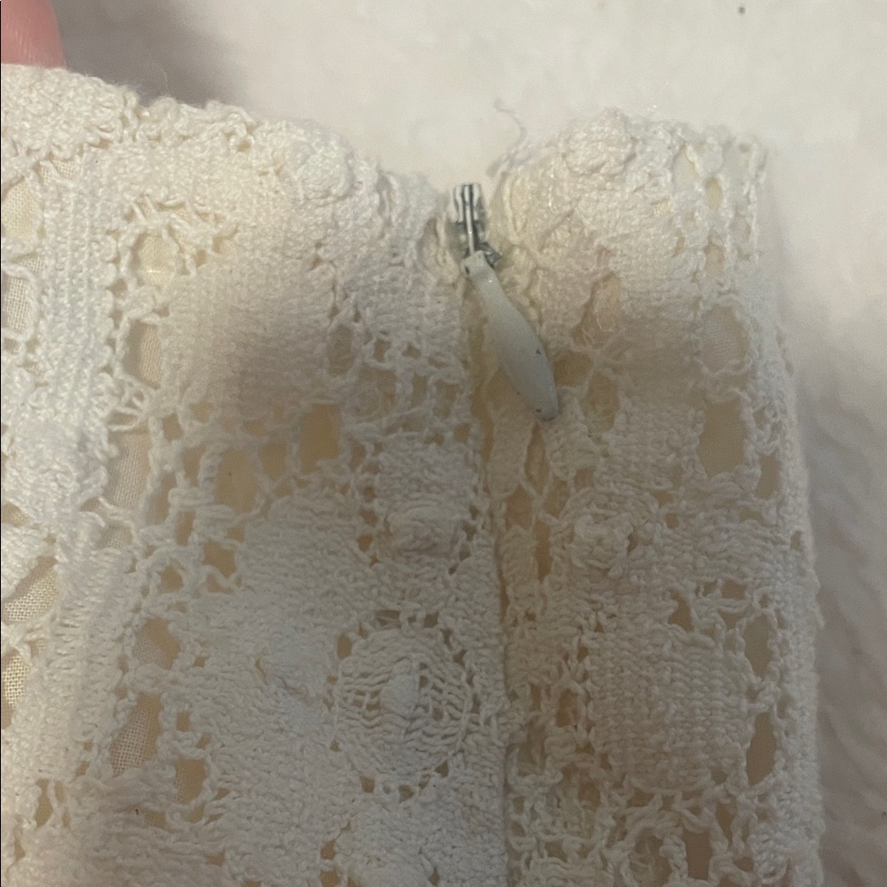 Vintage KORS Cream Lace Flare Pants • Boho Bridal Festival Statement Pants - Picture 4 of 12